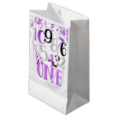 Paarse countdown naar één klein cadeauzakje (Voorkant Gekanteld)