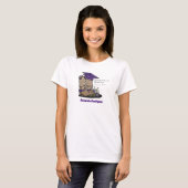 Paarse Cowboy Boot Gradup Cap & Flowers T-shirt (Voorkant volledig)