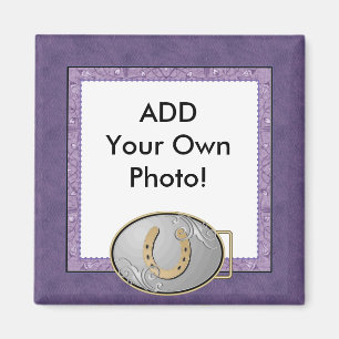 Paarse Cowgirl Bandana Photo Magnet