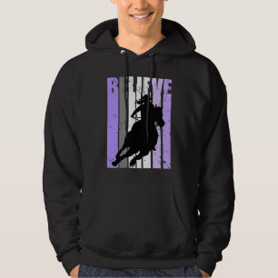 Paarse Cowgirl Barrel Racing Paardrijden Ruiter Ri Hoodie