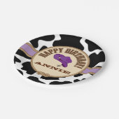 Paarse Cowgirl Birthday,  Borden Papieren Bordje (Gekanteld)