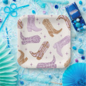 Paarse Cowgirl Boot Party Borden Papieren Bordje (Feest)