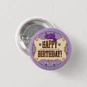 Paarse Cowgirl Button (Voorkant /achterkant)