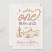 Paarse Cowgirl eerste verjaardag Kaart (Voorkant)