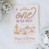 Paarse Cowgirl eerste verjaardag Kaart