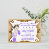 Paarse Cowgirl Prinses Baby Shower Kaart (Staand voorkant)