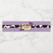 Paarse cowgirl, Western verjaardagsfeestje Waterfles Etiket (Enkel label)