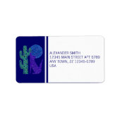 Paarse Coyote Wolf Kleurrijk Zuidwesters Ontwerp Etiket (Voorkant)