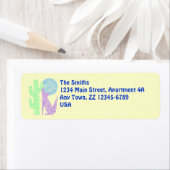 Paarse Coyote Wolf Southwestern Design Etiket (Insitu)