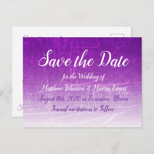 Paarse Crackle Persoonlijk sparen het Briefkaart v (Voorkant / Achterkant)