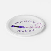 Paarse Crayon, gepersonaliseerd Papieren Bordje (Gekanteld)