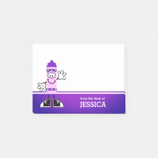 Paarse Crayon, gepersonaliseerd Post-it® Notes (Voorkant)