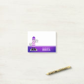 Paarse Crayon, gepersonaliseerd Post-it® Notes (Op bureau)