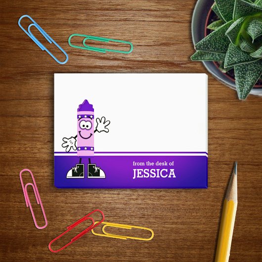 Paarse Crayon, gepersonaliseerd Post-it® Notes