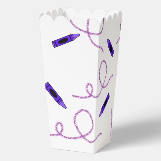 Paarse Crayon Popcorn Dozen Bedankdoosjes (Achterkant)
