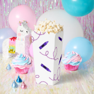 Paarse Crayon Popcorn Dozen Bedankdoosjes