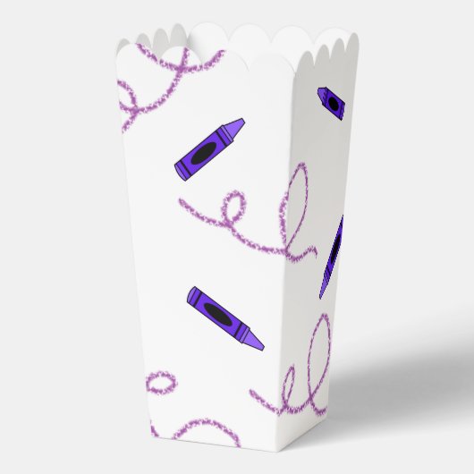 Paarse Crayon Popcorn Dozen Bedankdoosjes (Voorkant)
