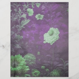  Paarse & Cream Bloemen Scrapbook Papier