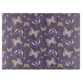 Paarse Cream Vlucht van Vlinders Snijplank (Voorkant)