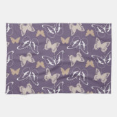Paarse Cream Vlucht van Vlinders Theedoek (Horizontaal)