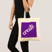 Paarse "Creëer" Canvas tas (Voorkant (product))