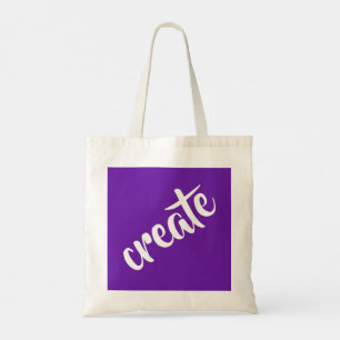 Paarse "Creëer" Canvas tas