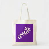 Paarse "Creëer" Canvas tas (Voorkant)