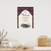 Paarse Crème Anand Karaj Bruiloft Welkomstbord Poster (Keuken)