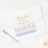 Paarse Crème Bloemen Dank u bruiloft gunst Labels (Envelop)