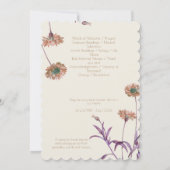  Paarse Crème Bloemen Foto Begrafenisprogramma Kaart (Achterkant)