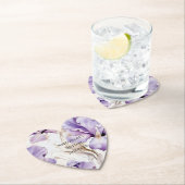 Paarse Crème Iris Bloemrijke Bruids-Shower   Kartonnen Onderzetters (Insitu)