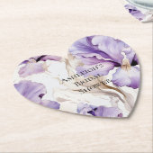 Paarse Crème Iris Bloemrijke Bruidsdouche   Kartonnen Onderzetters (Gekanteld)