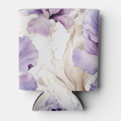 Paarse Crème Iris Flowers Blikjeskoeler (Voorkant)