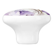 Paarse Crème Iris Flowers Keramische Knop (Zijkant)