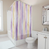 Paarse Crème Iris Strepen   Douchegordijn (In situ)