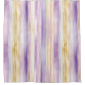 Paarse Crème Iris Strepen   Douchegordijn (Voorkant)