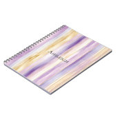 Paarse Crème Iris Strepen Notitieboek (Linkerzijde)