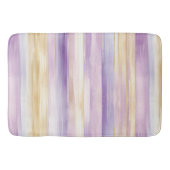 Paarse Crème Iris Stripes Badmat (Voorkant)