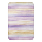 Paarse Crème Iris Stripes Badmat (Voorkant Verticaal)