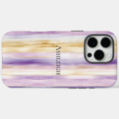 Paarse Crème Iris Stripes Case-Mate iPhone Case (Achterkant (horizontaal))