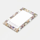 Paarse Crème Ivoor Bloemige Bijbeltekst Post-it® Notes (Schuin)