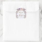 Paarse crème legant botanische Floral Weddenschap Vierkante Sticker (Tas)