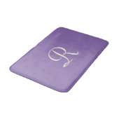 Paarse & Crème Monogrammed Pluche Badmat (Gekanteld)