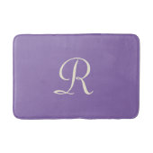 Paarse & Crème Monogrammed Pluche Badmat (Voorkant)