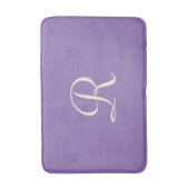 Paarse & Crème Monogrammed Pluche Badmat (Voorkant Verticaal)