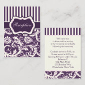 Paarse, crème, roze gestreepte damast behuizing Ka Informatiekaartje (Voorkant / Achterkant)