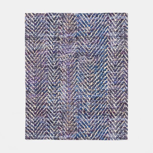  paarse crème visgraat fleece deken (Voorkant)