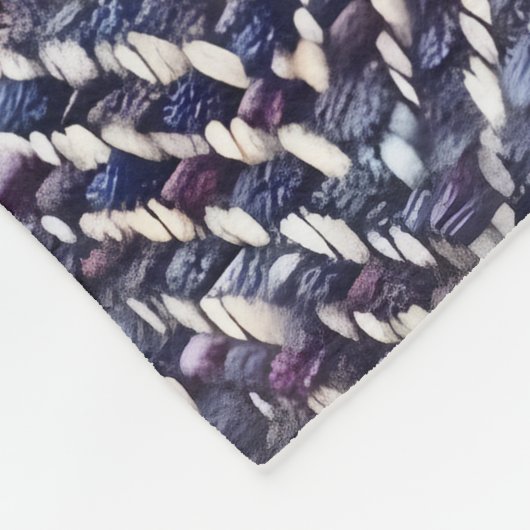  paarse crème visgraat fleece deken (Hoek)