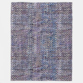  paarse crème visgraat fleece deken (Voorkant)