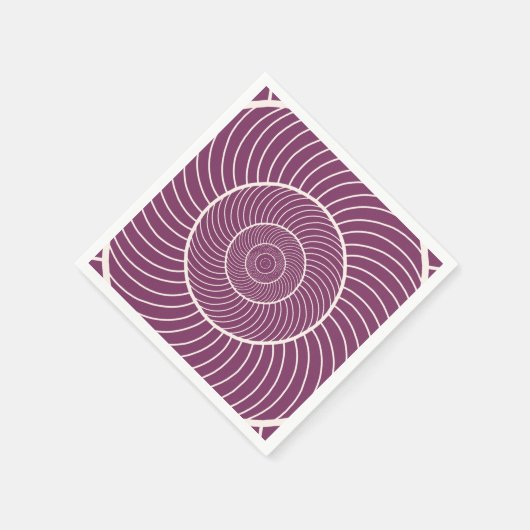 Paarse crèmekleurige spielfibonacci-sequentie servet (Hoek)